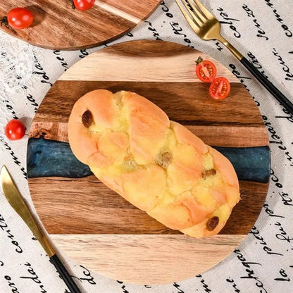 Natural Resin Splicing Acacia Round Wood Cutting Board