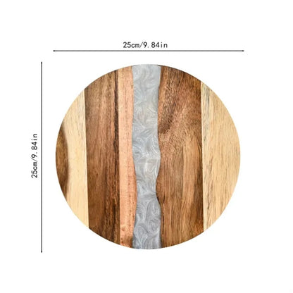 Natural Resin Splicing Acacia Round Wood Cutting Board