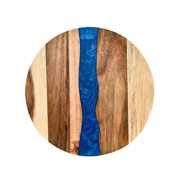 Natural Resin Splicing Acacia Round Wood Cutting Board