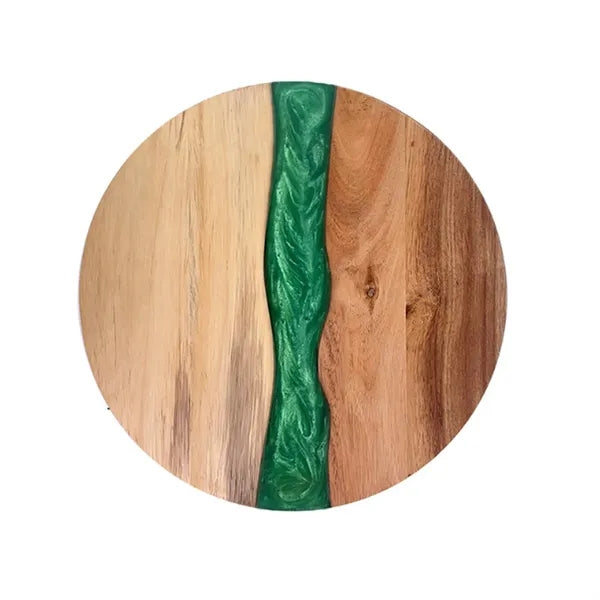 Natural Resin Splicing Acacia Round Wood Cutting Board