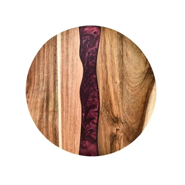 Natural Resin Splicing Acacia Round Wood Cutting Board