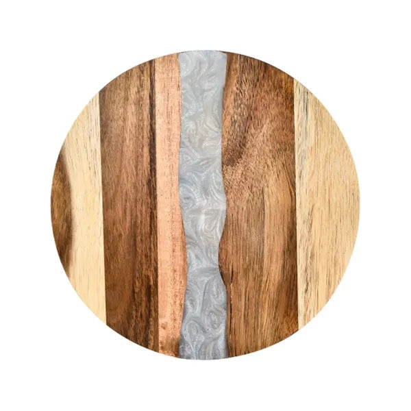 Natural Resin Splicing Acacia Round Wood Cutting Board