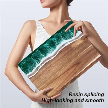 Wave Resin Cutting Board Spliced Acacia Wood