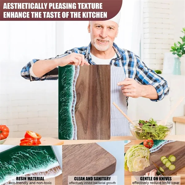Wave Resin Cutting Board Spliced Acacia Wood