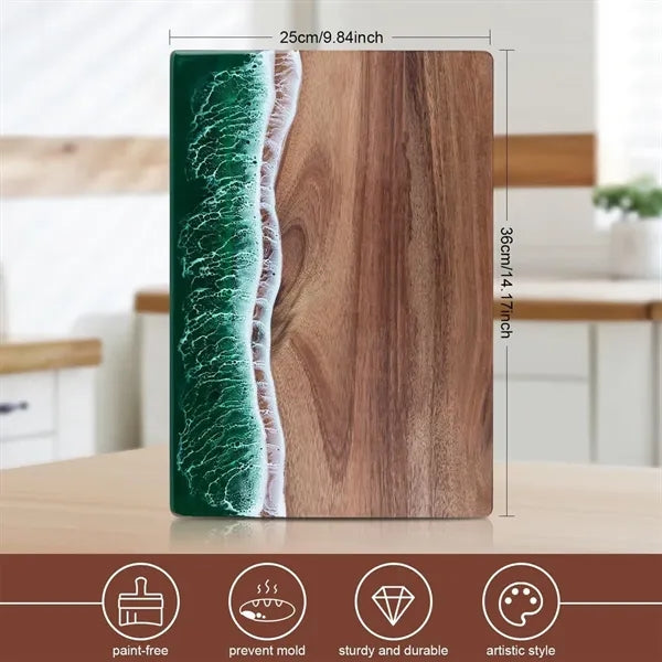 Wave Resin Cutting Board Spliced Acacia Wood