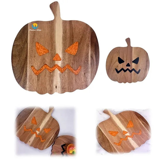 Pumpkin Shape Acacia Wood Natural Resin Cutting Board