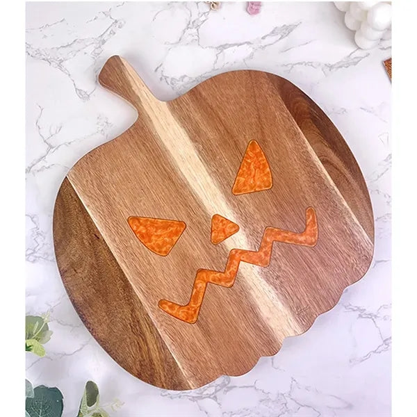 Pumpkin Shape Acacia Wood Natural Resin Cutting Board
