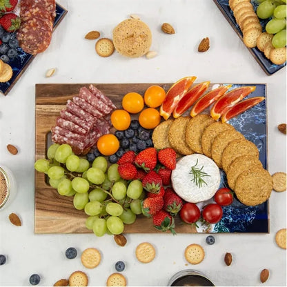 Portable Rectangular Natural Resin Wave Cutting Board