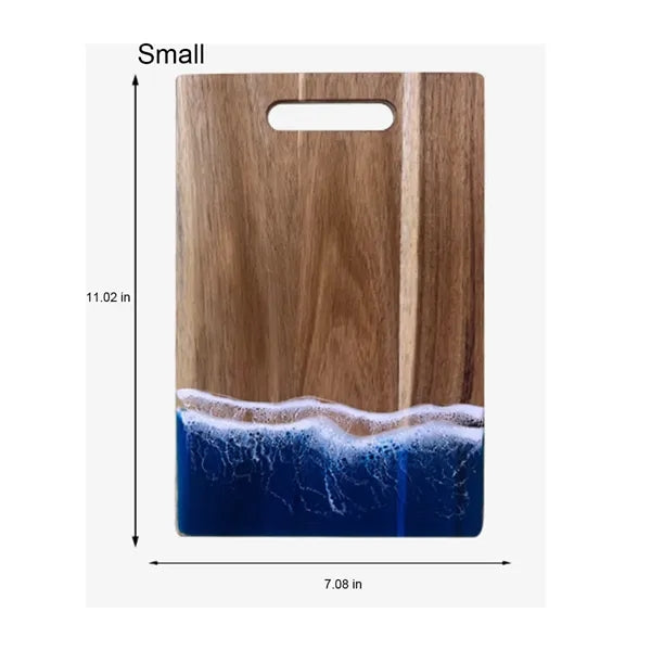 Portable Rectangular Natural Resin Wave Cutting Board
