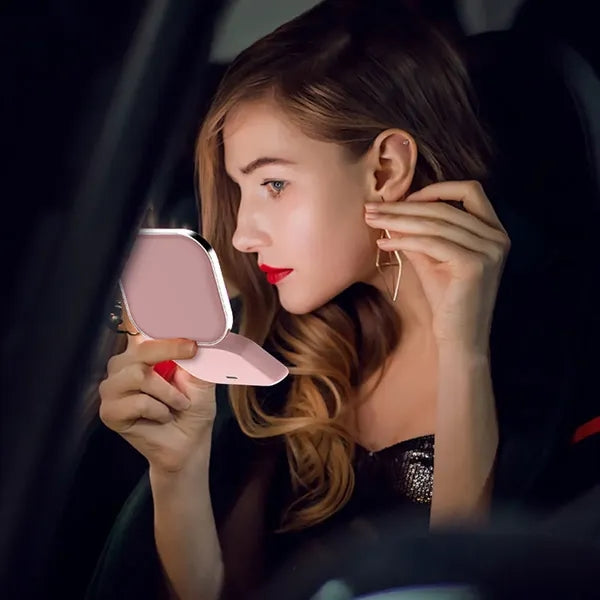 Portable Handheld Rechargable LED Makeup Mirror Single Side