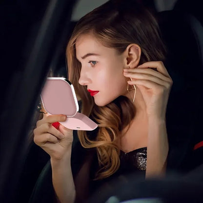 Portable Handheld Rechargable LED Makeup Mirror Single Side