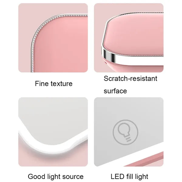 Portable Handheld Rechargable LED Makeup Mirror Single Side