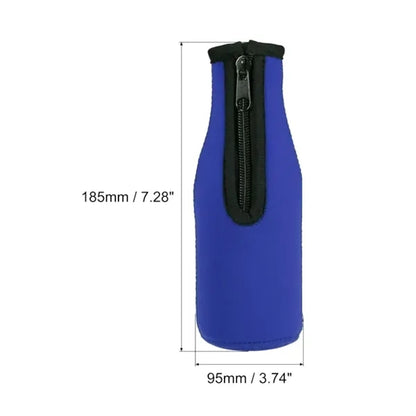 12oz. Neoprene Bottle Cooler Insulator with Zipper