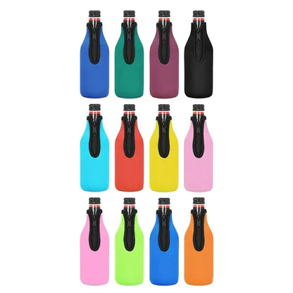 12oz. Neoprene Bottle Cooler Insulator with Zipper