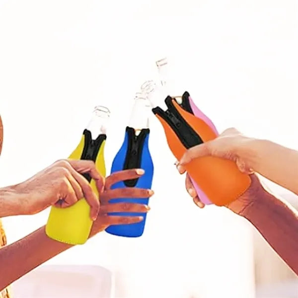 12oz. Neoprene Bottle Cooler Insulator with Zipper