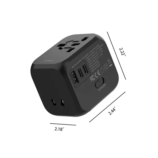 Universal Travel Adapter With USB C Charging Ports