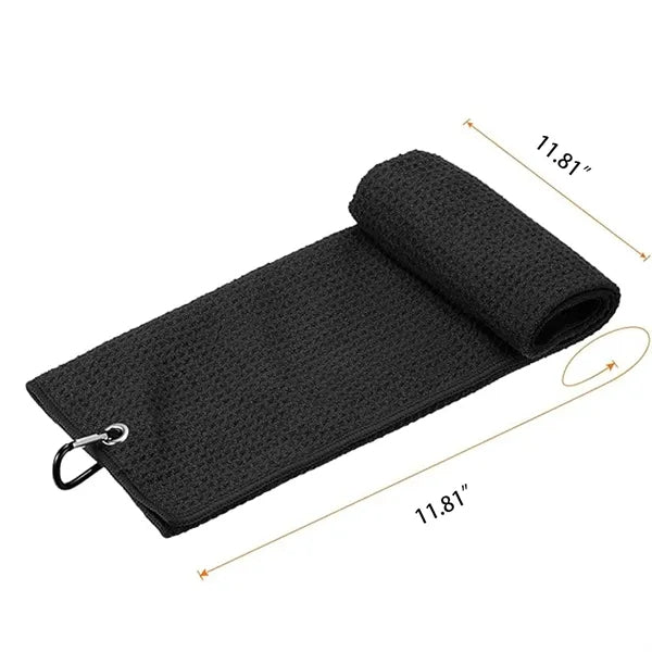 Golf Towels Portable Microfiber Fabric Waffle Carabiner Clip