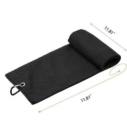 Golf Towels Portable Microfiber Fabric Waffle Carabiner Clip