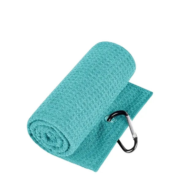 Golf Towels Portable Microfiber Fabric Waffle Carabiner Clip