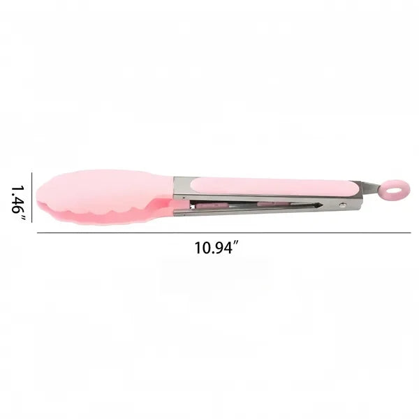 Custom Silicone Kitchen Tongs Stainless Steel Non Slip Grip