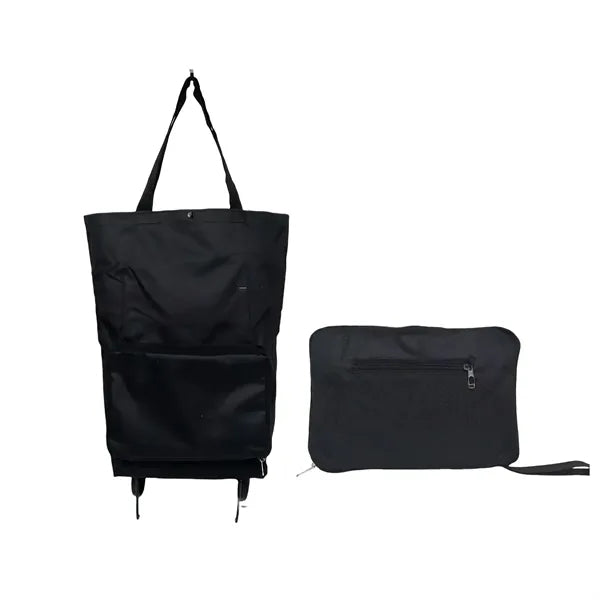 25L Portable Oxford Fabric Shopping Bag Wheels Foldable