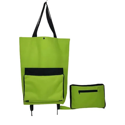 25L Portable Oxford Fabric Shopping Bag Wheels Foldable