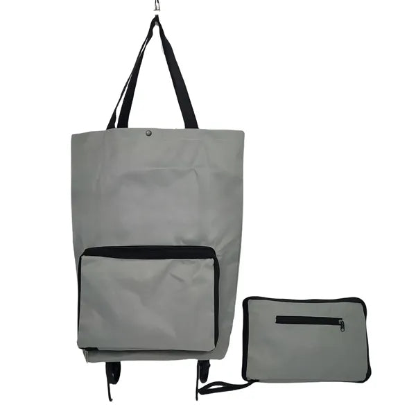 25L Portable Oxford Fabric Shopping Bag Wheels Foldable