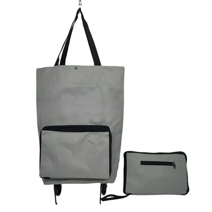 25L Portable Oxford Fabric Shopping Bag Wheels Foldable