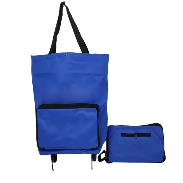 25L Portable Oxford Fabric Shopping Bag Wheels Foldable