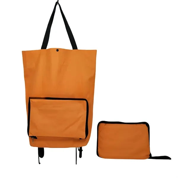 25L Portable Oxford Fabric Shopping Bag Wheels Foldable