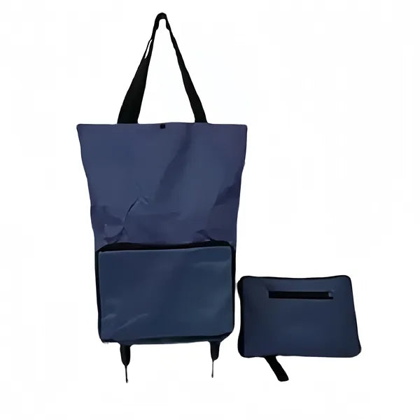 25L Portable Oxford Fabric Shopping Bag Wheels Foldable