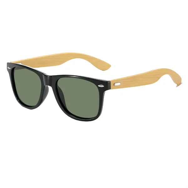Custom Bamboo Arm Retro Sunglasses UV Protection And Case
