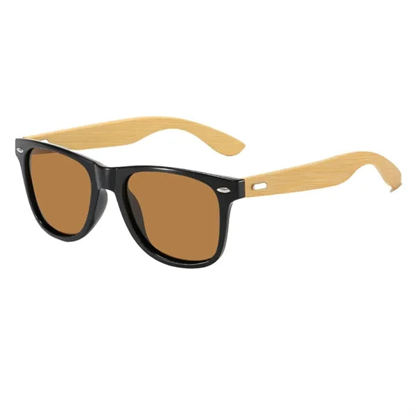 Custom Bamboo Arm Retro Sunglasses UV Protection And Case