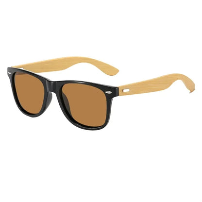Custom Bamboo Arm Retro Sunglasses UV Protection And Case