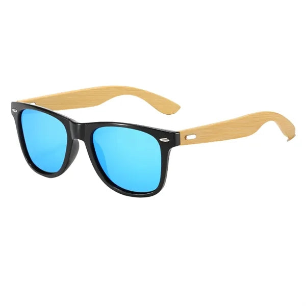 Custom Bamboo Arm Retro Sunglasses UV Protection And Case