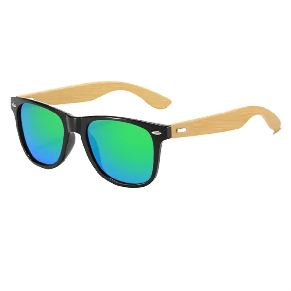 Custom Bamboo Arm Retro Sunglasses UV Protection And Case