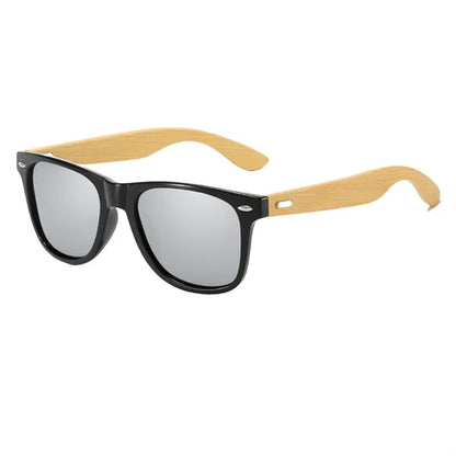 Custom Bamboo Arm Retro Sunglasses UV Protection And Case