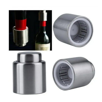 Stainless Steel Wine Bottle Stopper Push Button