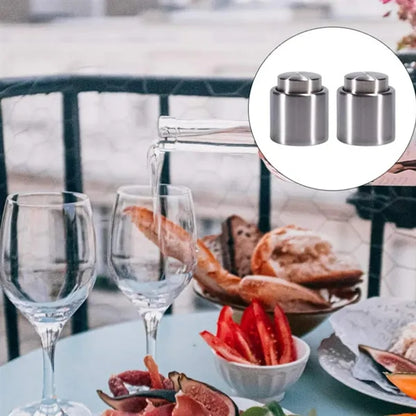 Stainless Steel Wine Bottle Stopper Push Button