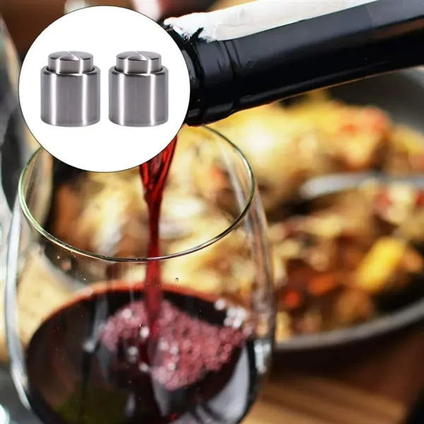Stainless Steel Wine Bottle Stopper Push Button