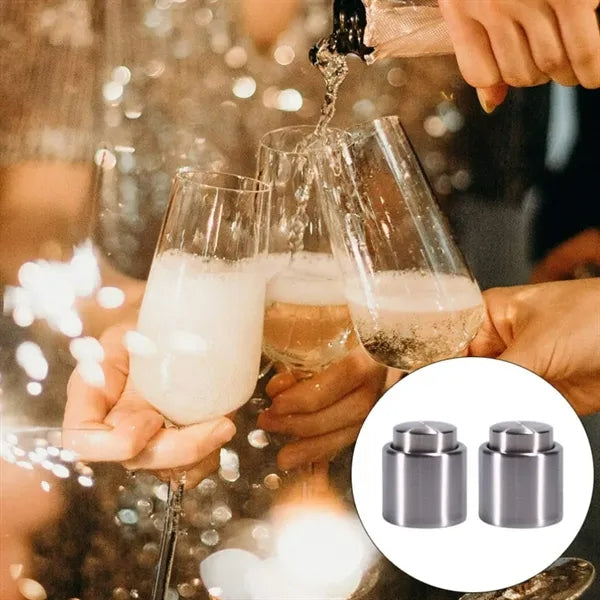 Stainless Steel Wine Bottle Stopper Push Button