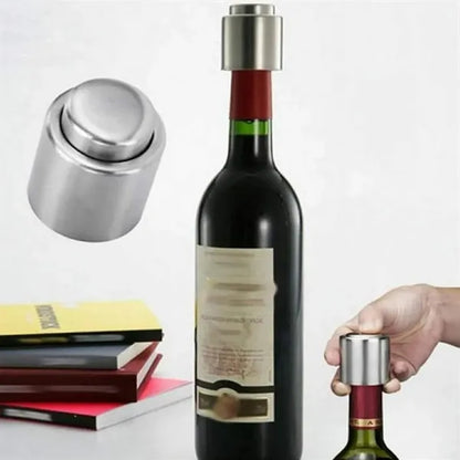 Stainless Steel Wine Bottle Stopper Push Button