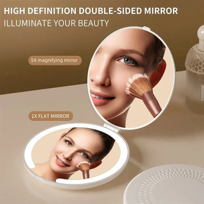 Foldable Rechargeable Travel Mini Led Makeup Mirror