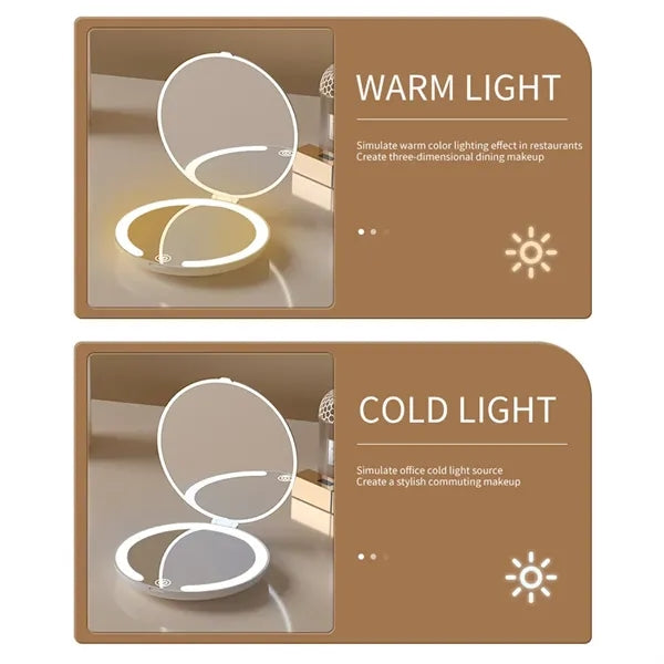 Foldable Rechargeable Travel Mini Led Makeup Mirror
