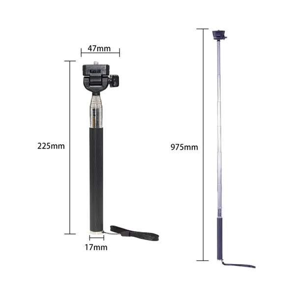 Extendable Selfie Stick with Bluetooth Remote