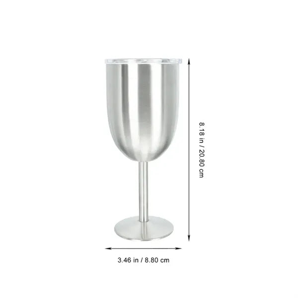12Oz. Insulated Stainless Steel Wine Goblet with Lid