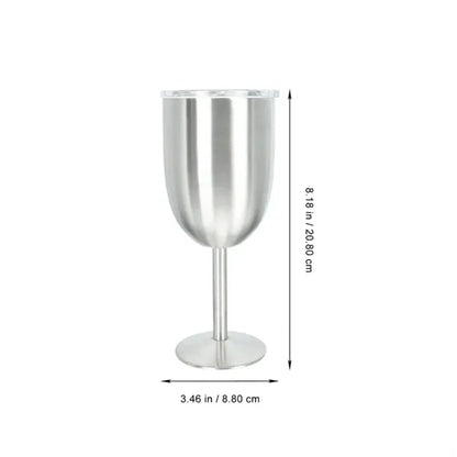 12Oz. Insulated Stainless Steel Wine Goblet with Lid