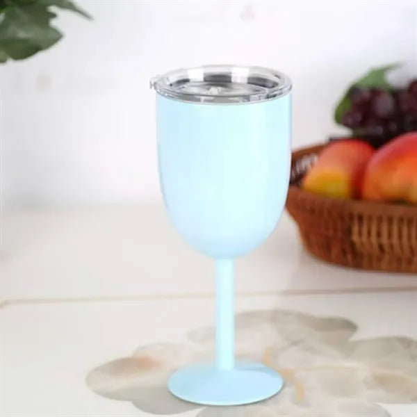 12Oz. Insulated Stainless Steel Wine Goblet with Lid