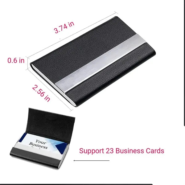 Microfiber Faux Leather Business Card Box