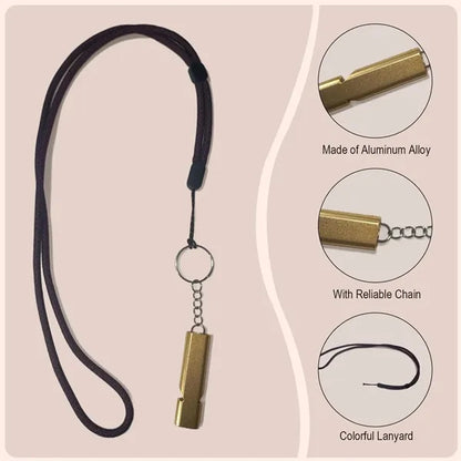 Outdoor Double Hole High Frequency Aluminum Alloy Whistle